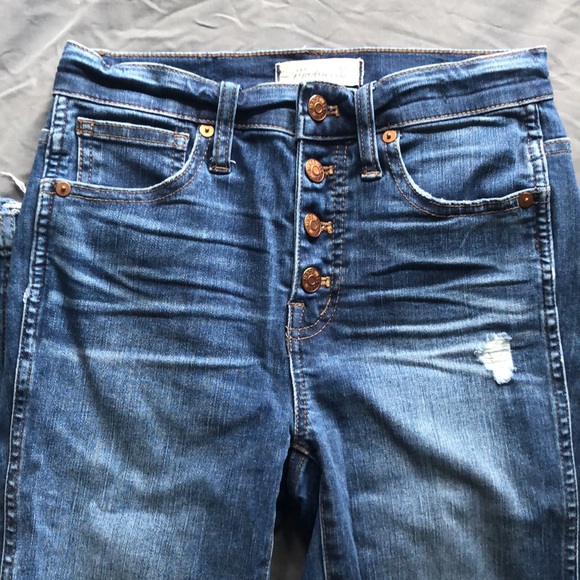 Madewell 10" High-Rise Skinny Jeans: Drop-Hem Edition Sz 25 - Picture 8 of 14